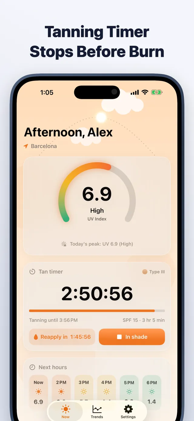 UV Safe Tan on iPhone: Tanning timer that stops before you burn